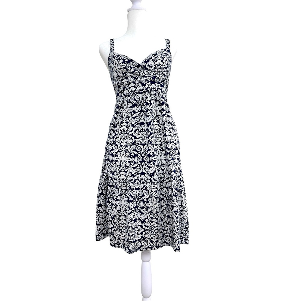 Floral Black and White Dress